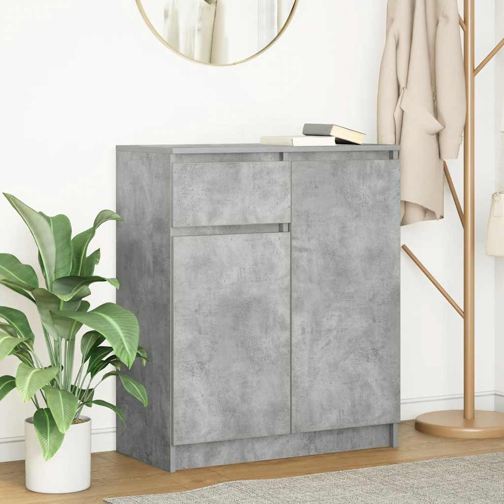 vidaXL Dressoir met lade 71x35x84 cm spaanplaat betongrijs - Aashly