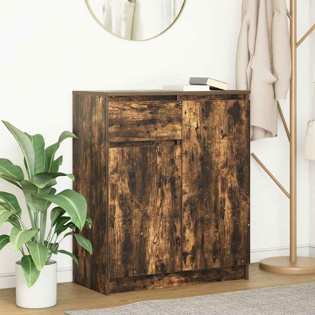 vidaXL Dressoir met lade 71x35x84 cm spaanplaat betongrijs - Aashly
