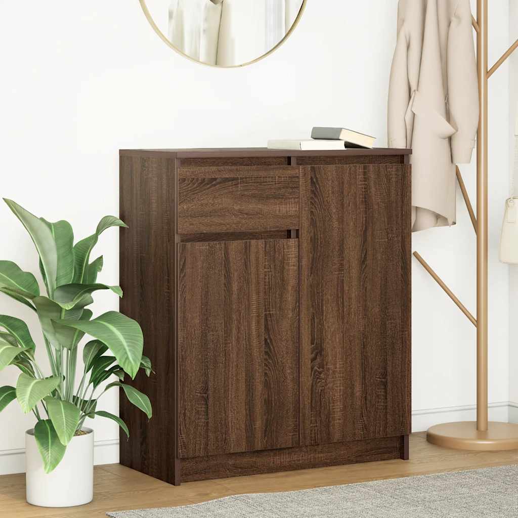 vidaXL Dressoir met lade 71x35x84 cm spaanplaat betongrijs - Aashly
