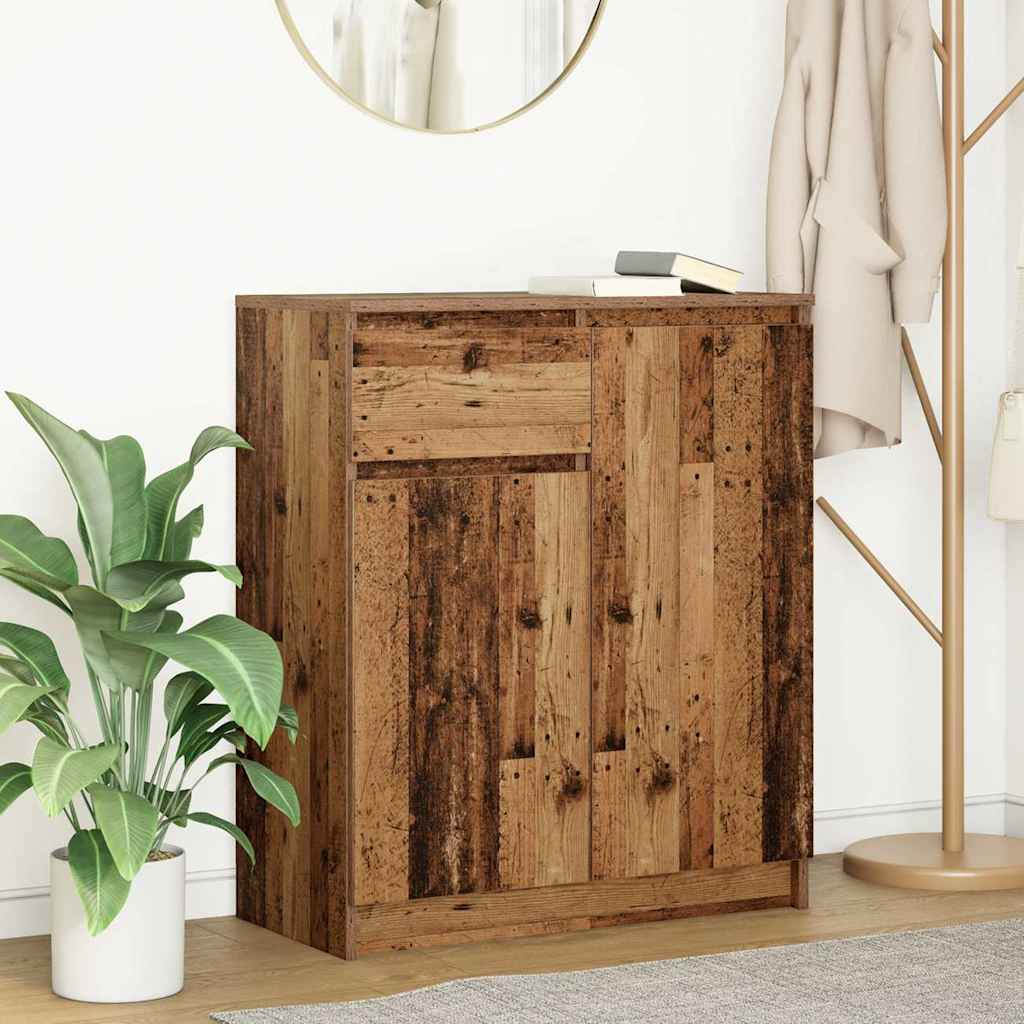 vidaXL Dressoir met lade 71x35x84 cm spaanplaat betongrijs - Aashly