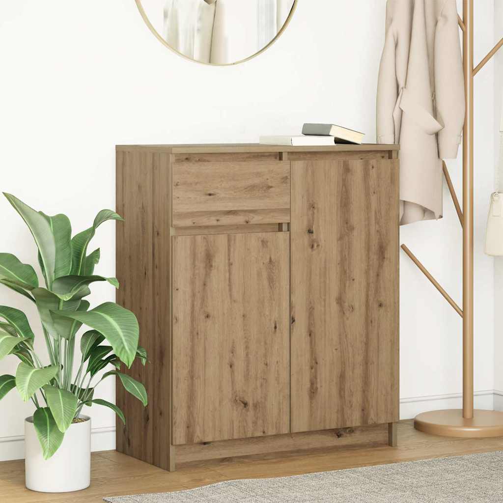 vidaXL Dressoir met lade 71x35x84 cm spaanplaat betongrijs - Aashly