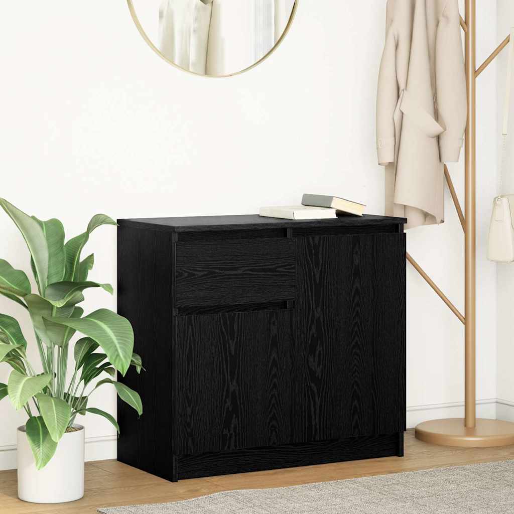 vidaXL Dressoir met lade 71x35x65 cm spaanplaat sonoma eikenkleurig - Aashly