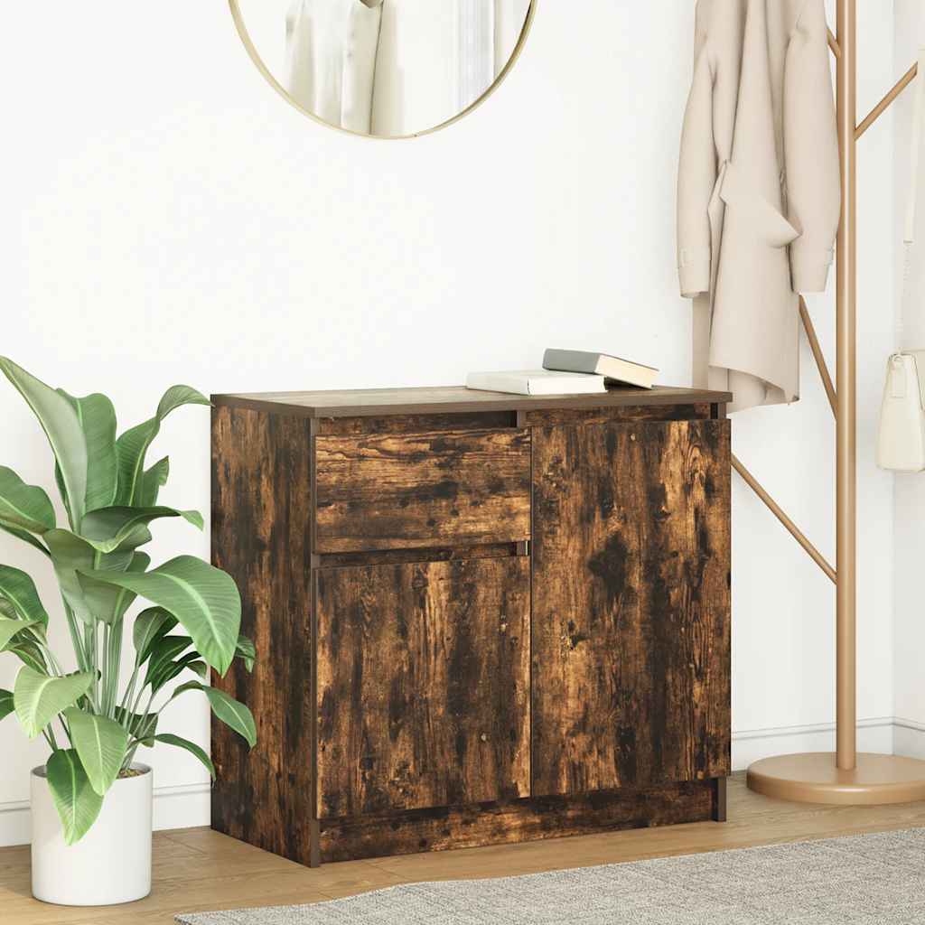 vidaXL Dressoir met lade 71x35x65 cm spaanplaat sonoma eikenkleurig - Aashly
