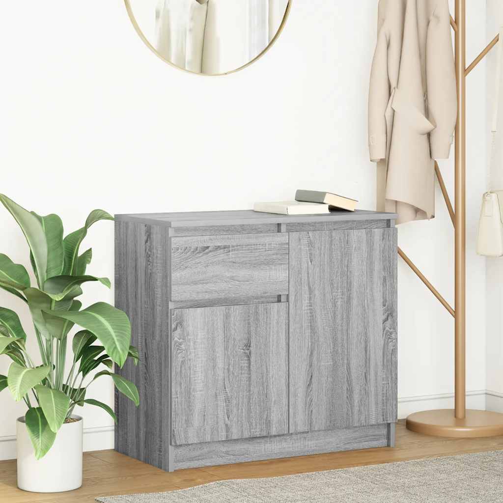 vidaXL Dressoir met lade 71x35x65 cm spaanplaat sonoma eikenkleurig - Aashly