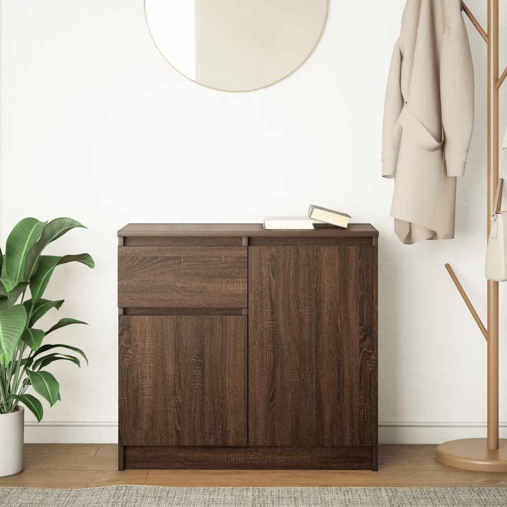 vidaXL Dressoir met lade 71x35x65 cm spaanplaat sonoma eikenkleurig - Aashly