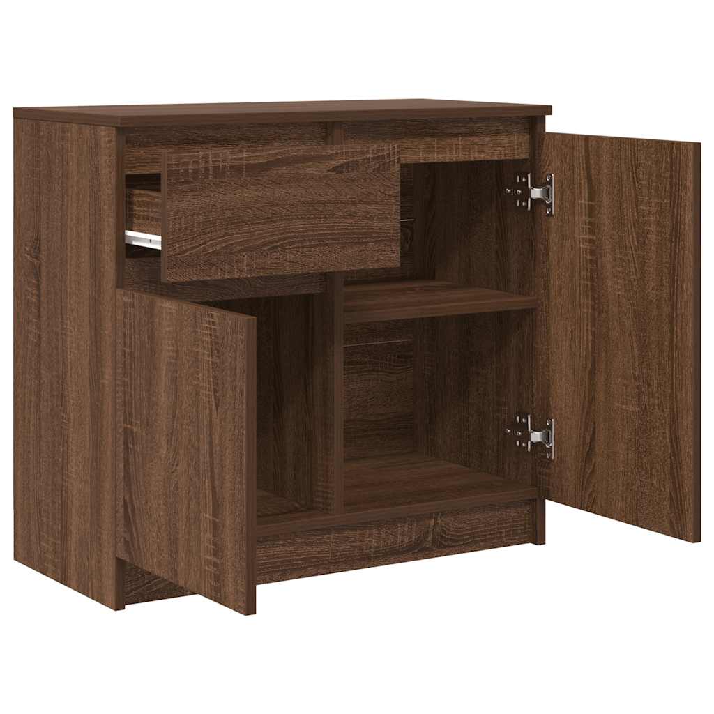 vidaXL Dressoir met lade 71x35x65 cm spaanplaat sonoma eikenkleurig - Aashly