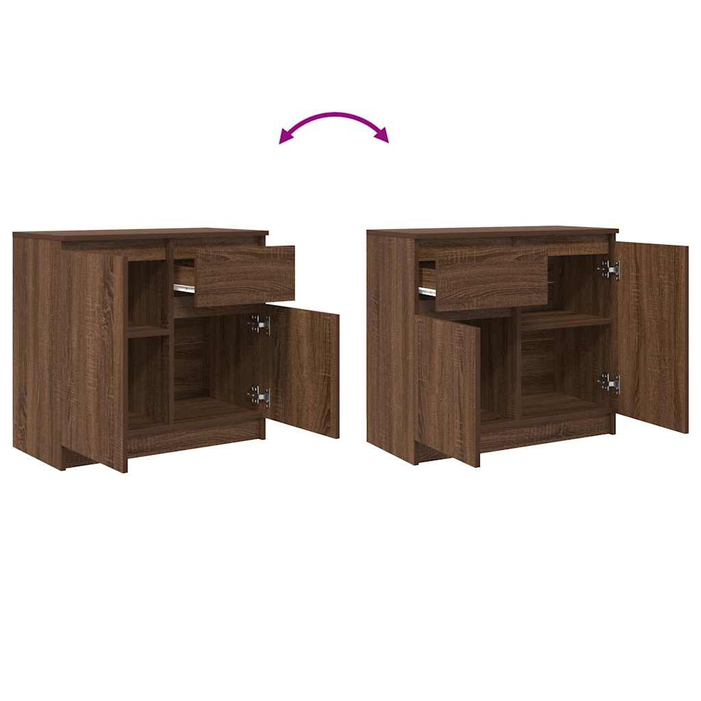 vidaXL Dressoir met lade 71x35x65 cm spaanplaat sonoma eikenkleurig - Aashly