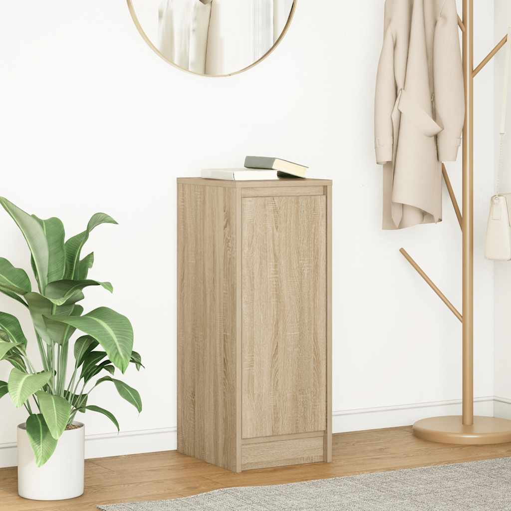 vidaXL Dressoir 29,5x34x76 cm bewerkt hout sonoma eikenkleurig - Aashly