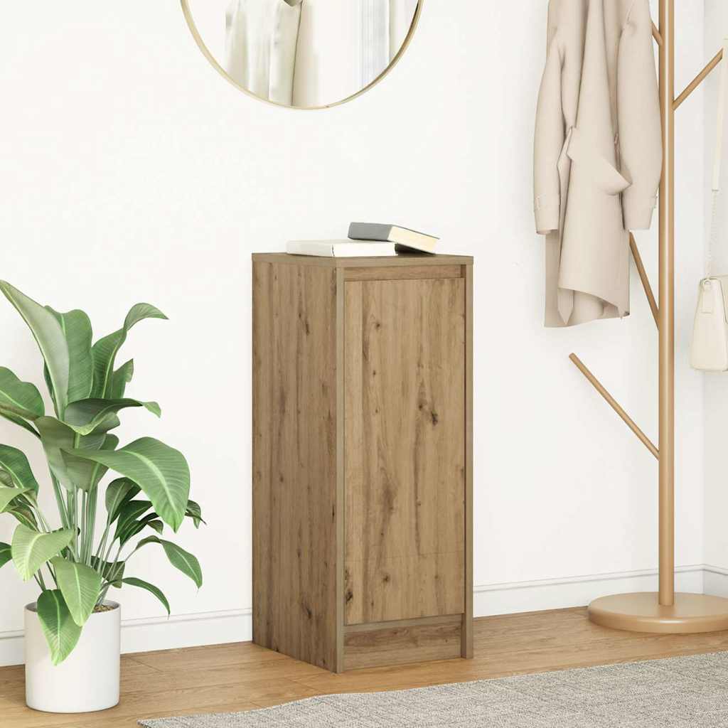 vidaXL Dressoir 29,5x34x76 cm bewerkt hout sonoma eikenkleurig - Aashly