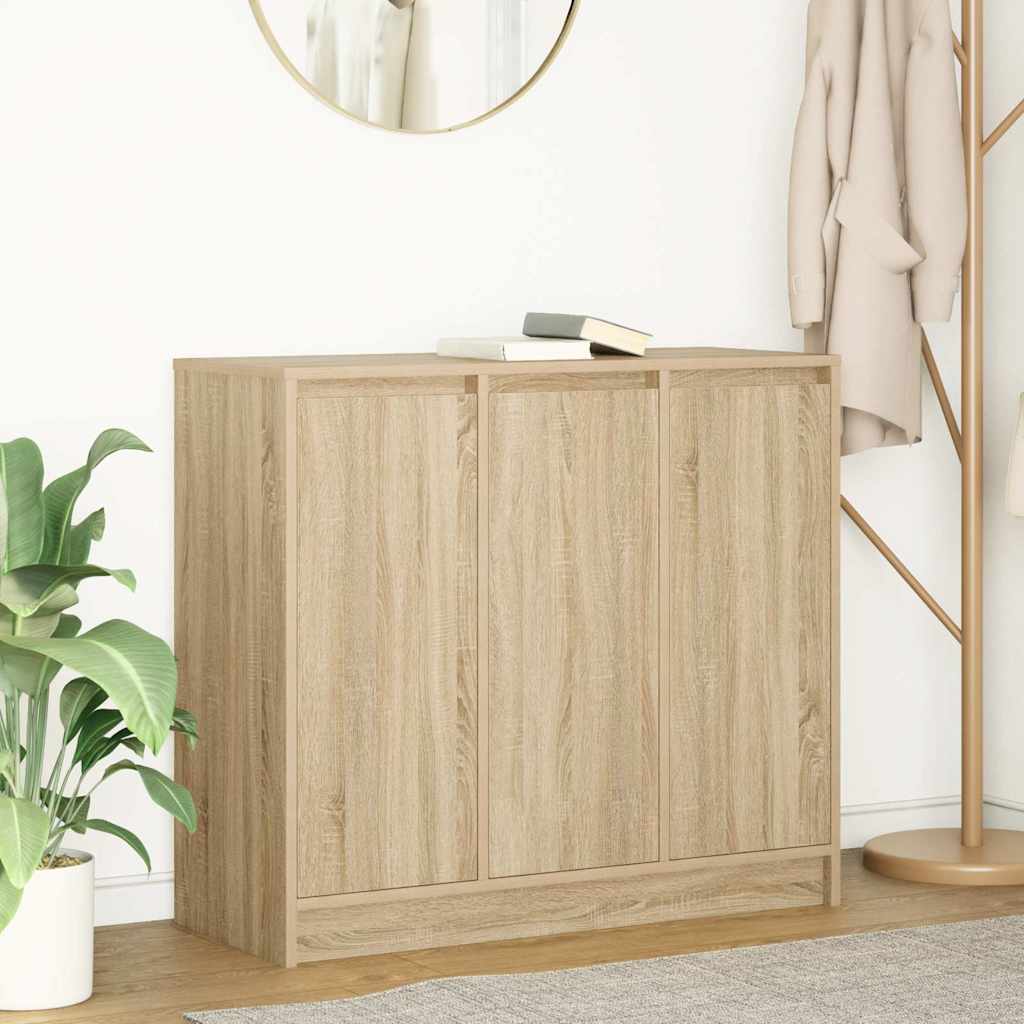 vidaXL Dressoir 85x34x76 cm bewerkt hout betongrijs - Aashly