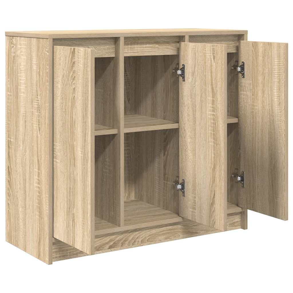 vidaXL Dressoir 85x34x76 cm bewerkt hout betongrijs - Aashly