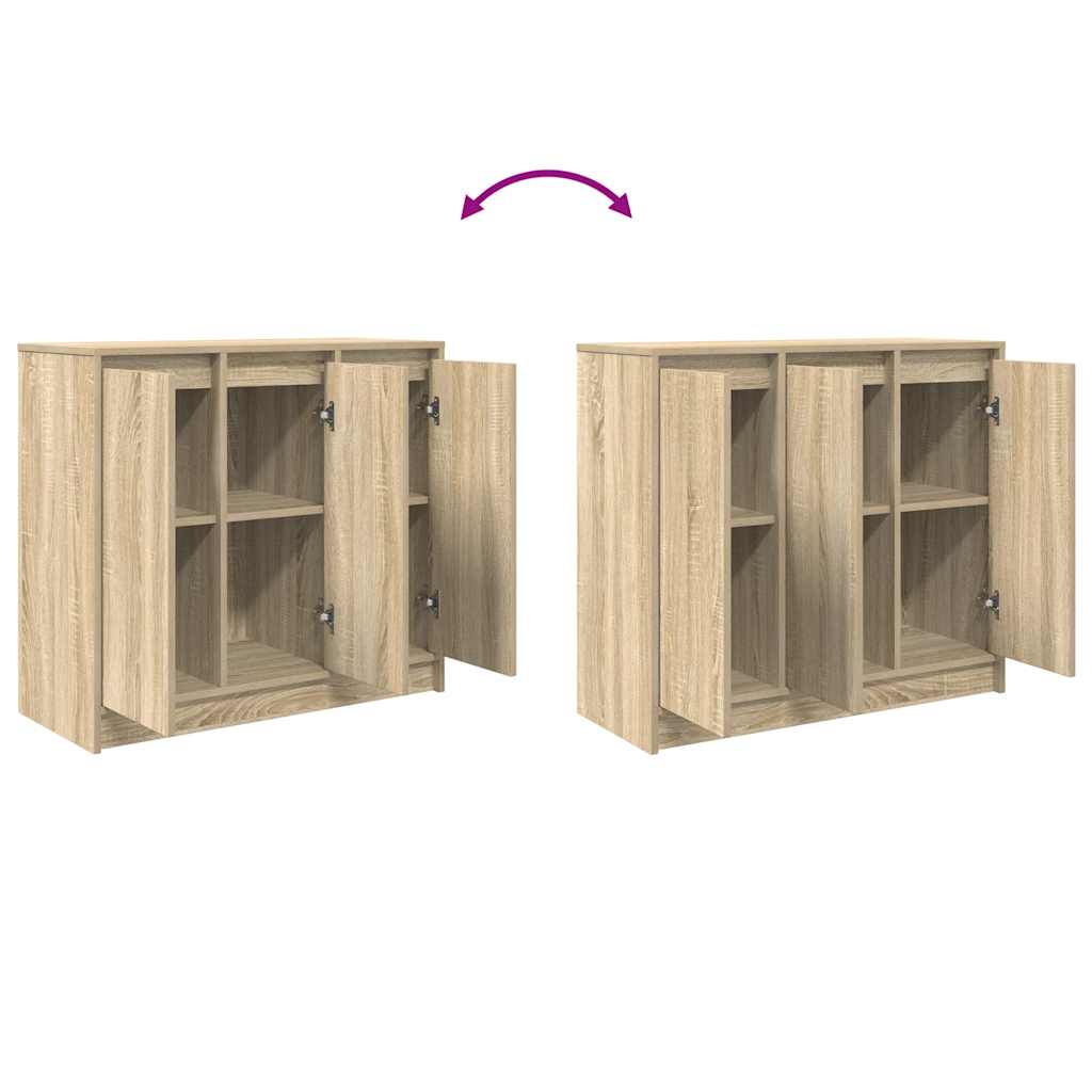 vidaXL Dressoir 85x34x76 cm bewerkt hout betongrijs - Aashly