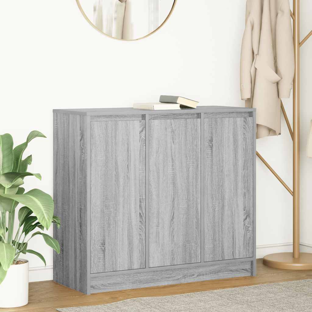 vidaXL Dressoir 85x34x76 cm bewerkt hout betongrijs - Aashly