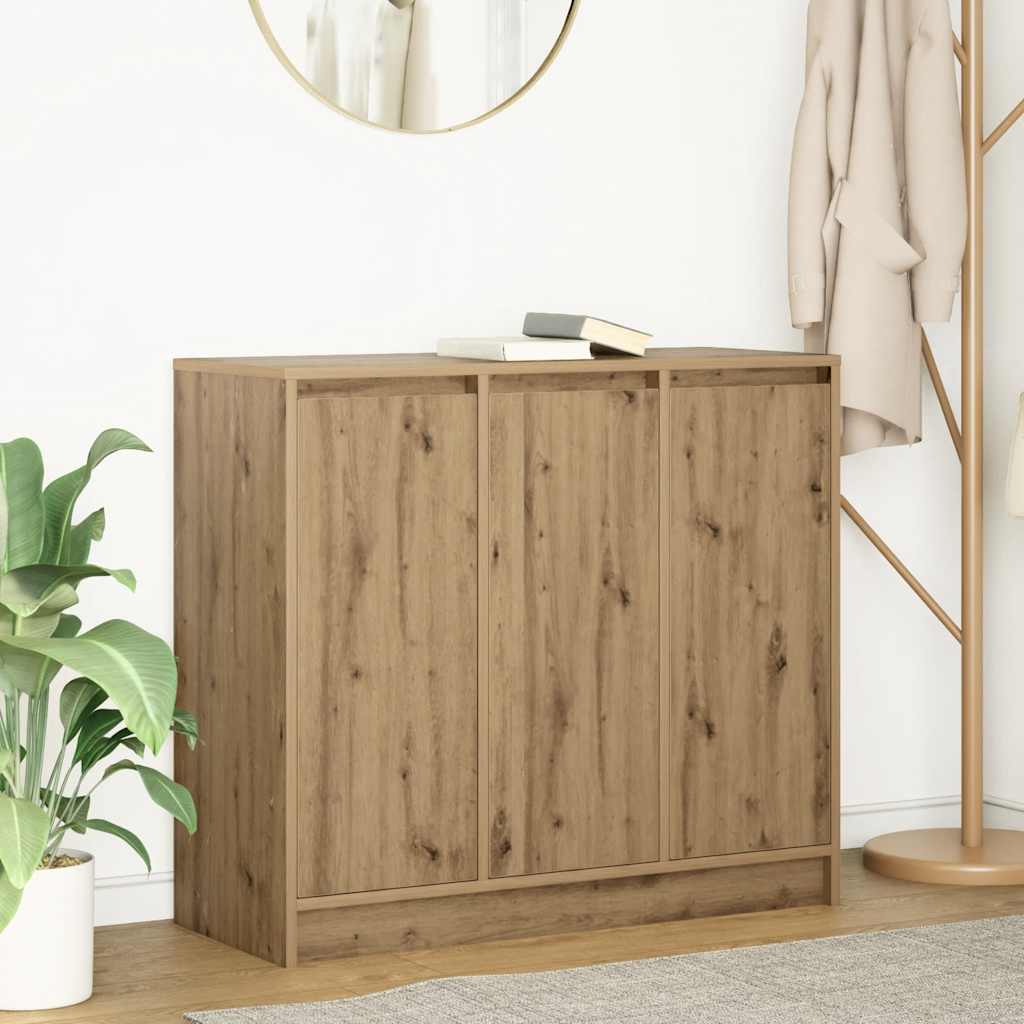 vidaXL Dressoir 85x34x76 cm bewerkt hout betongrijs - Aashly