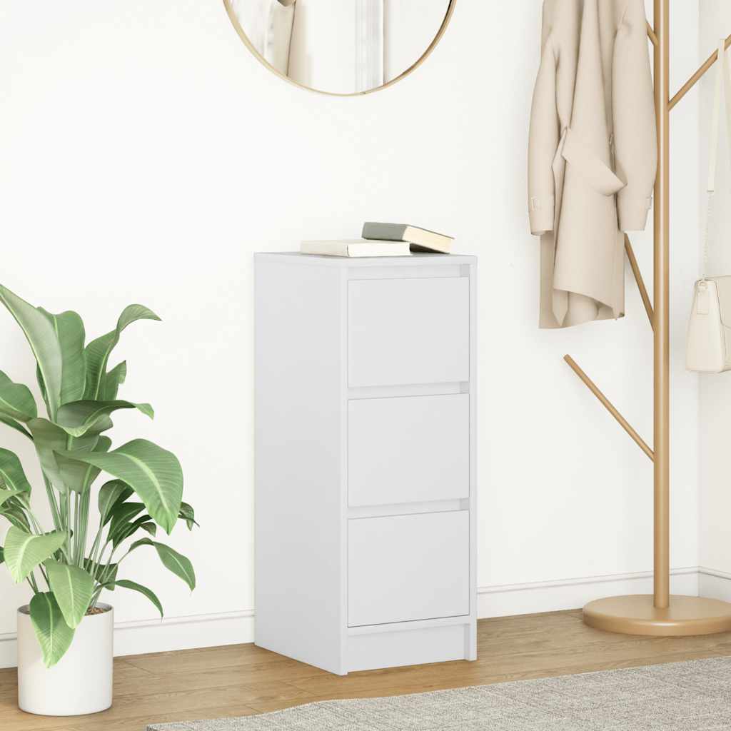 vidaXL Dressoir 29,5x34x76 cm bewerkt hout bruin eikenkleurig - Aashly