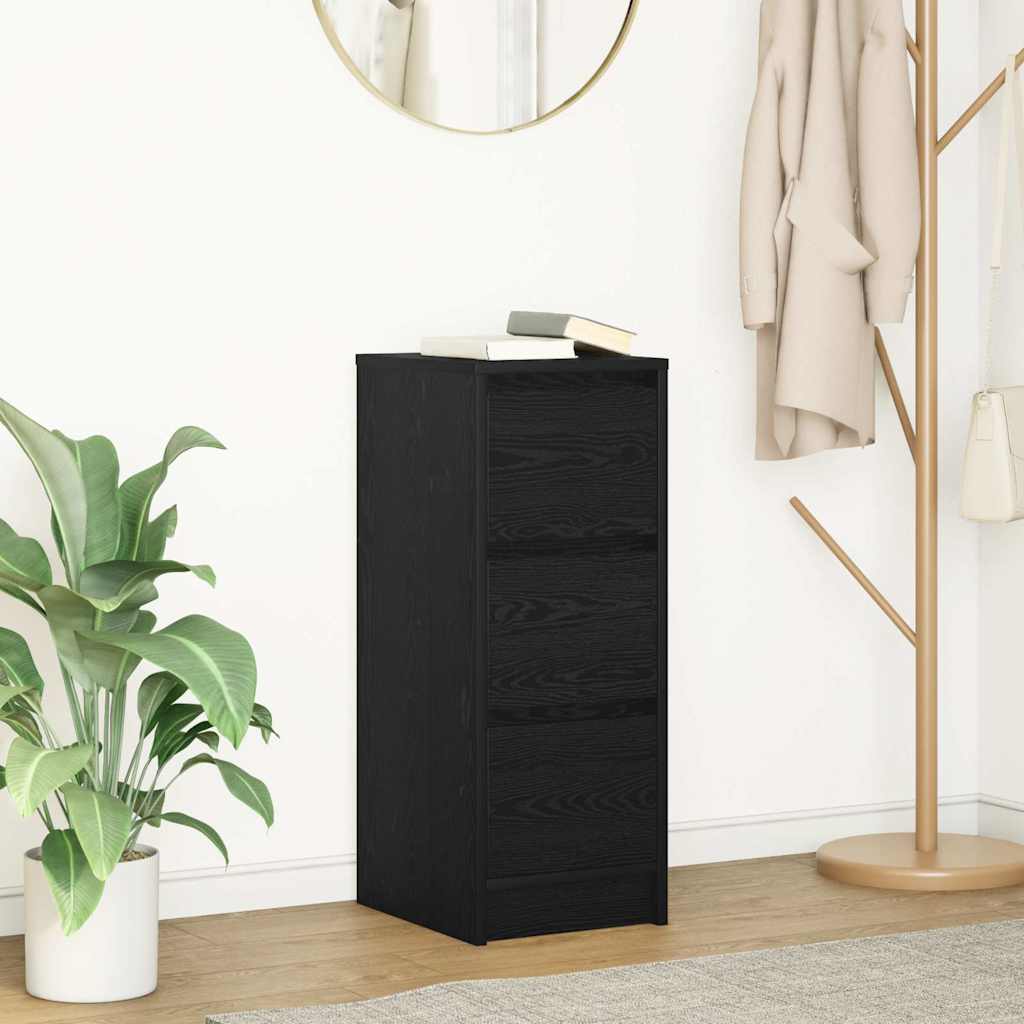 vidaXL Dressoir 29,5x34x76 cm bewerkt hout bruin eikenkleurig - Aashly