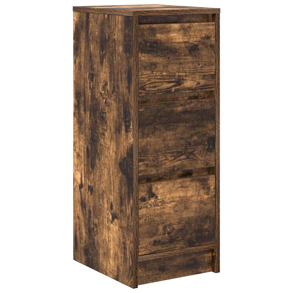vidaXL Dressoir 29,5x34x76 cm bewerkt hout bruin eikenkleurig - Aashly