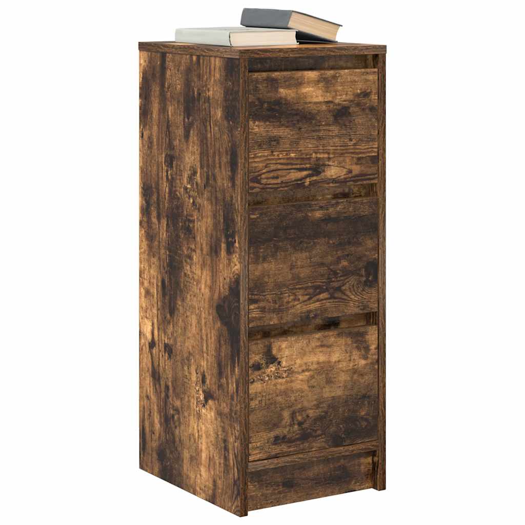 vidaXL Dressoir 29,5x34x76 cm bewerkt hout bruin eikenkleurig - Aashly