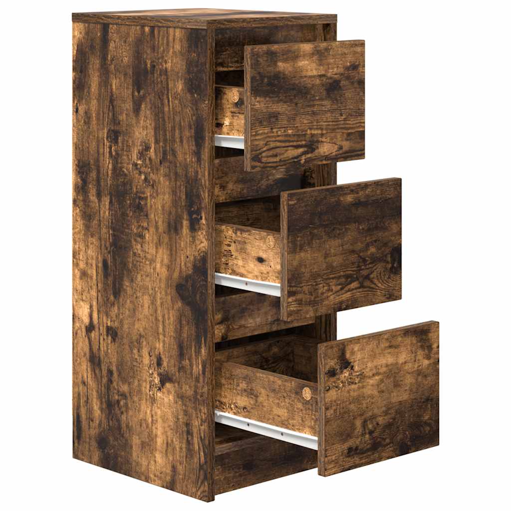 vidaXL Dressoir 29,5x34x76 cm bewerkt hout bruin eikenkleurig - Aashly