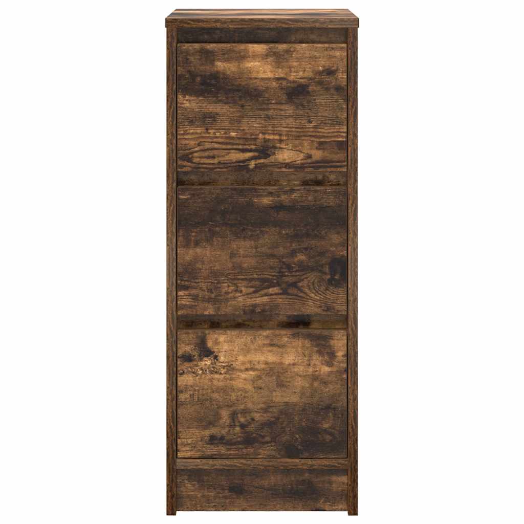 vidaXL Dressoir 29,5x34x76 cm bewerkt hout bruin eikenkleurig - Aashly