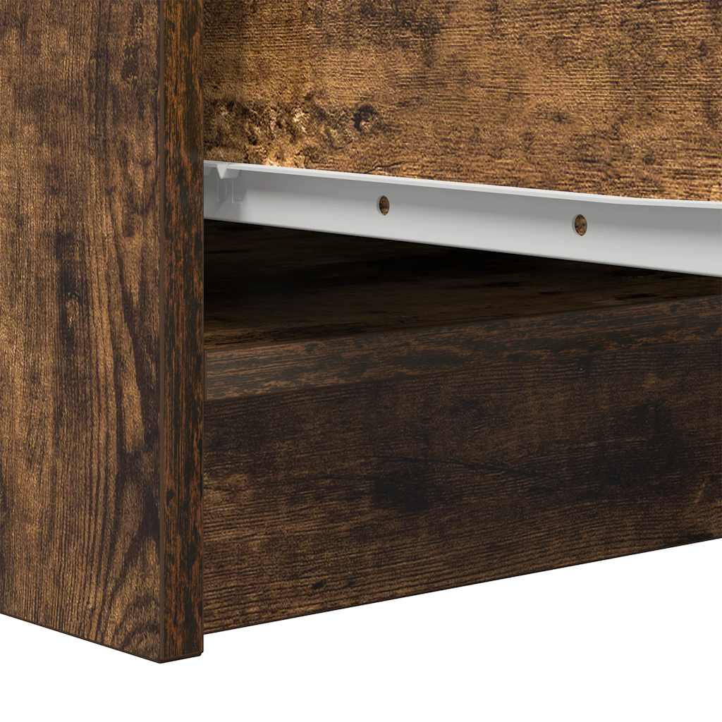 vidaXL Dressoir 29,5x34x76 cm bewerkt hout bruin eikenkleurig - Aashly