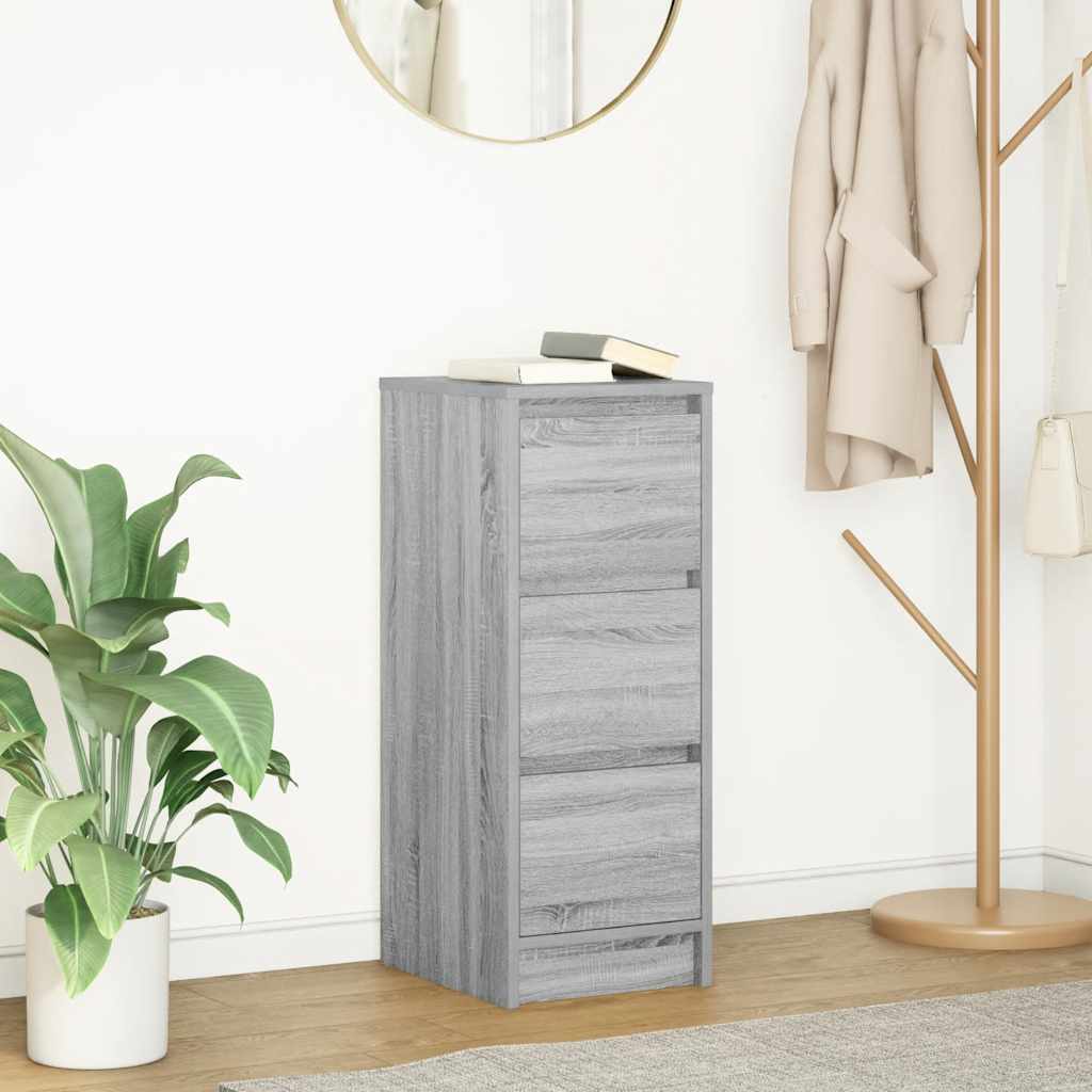 vidaXL Dressoir 29,5x34x76 cm bewerkt hout bruin eikenkleurig - Aashly