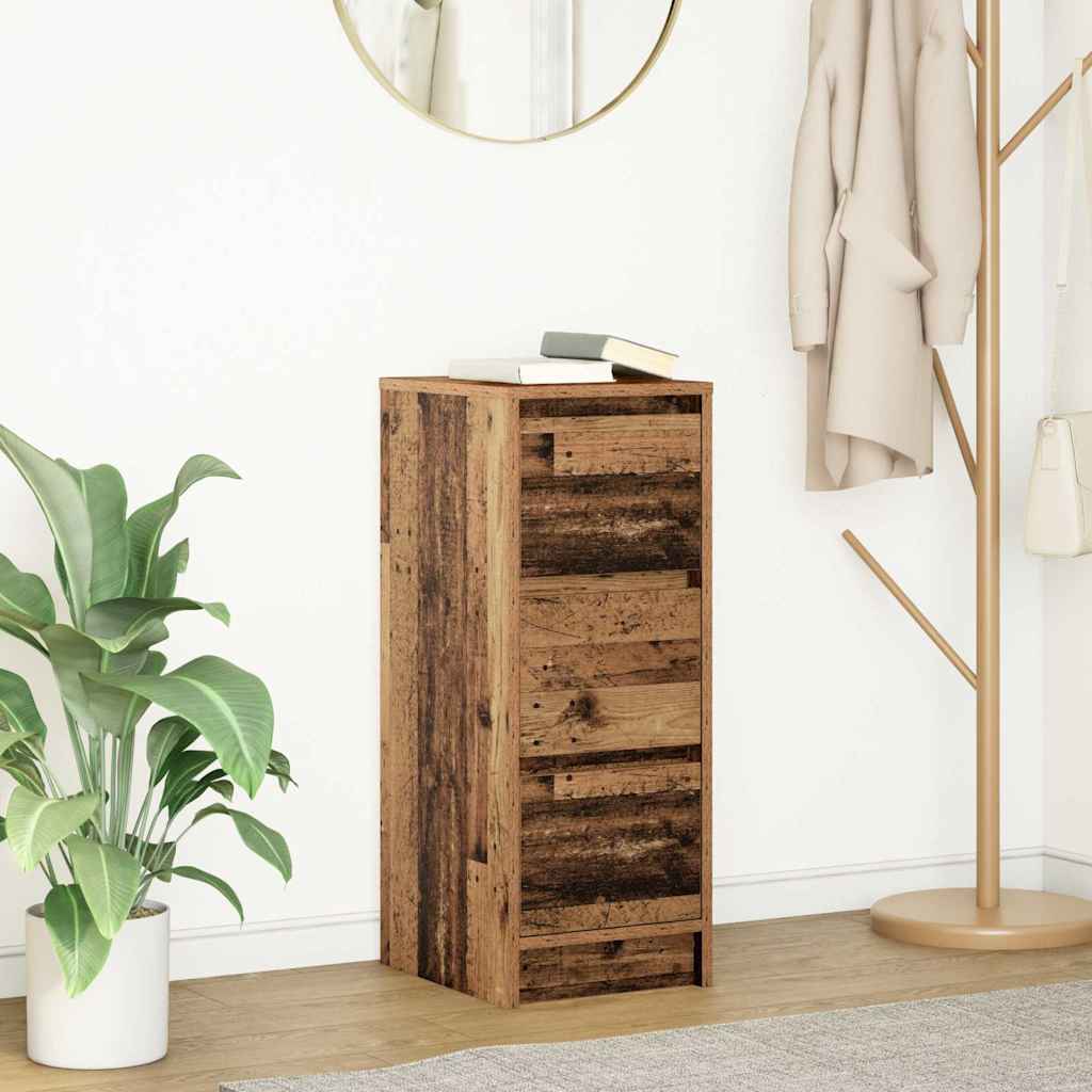 vidaXL Dressoir 29,5x34x76 cm bewerkt hout bruin eikenkleurig - Aashly