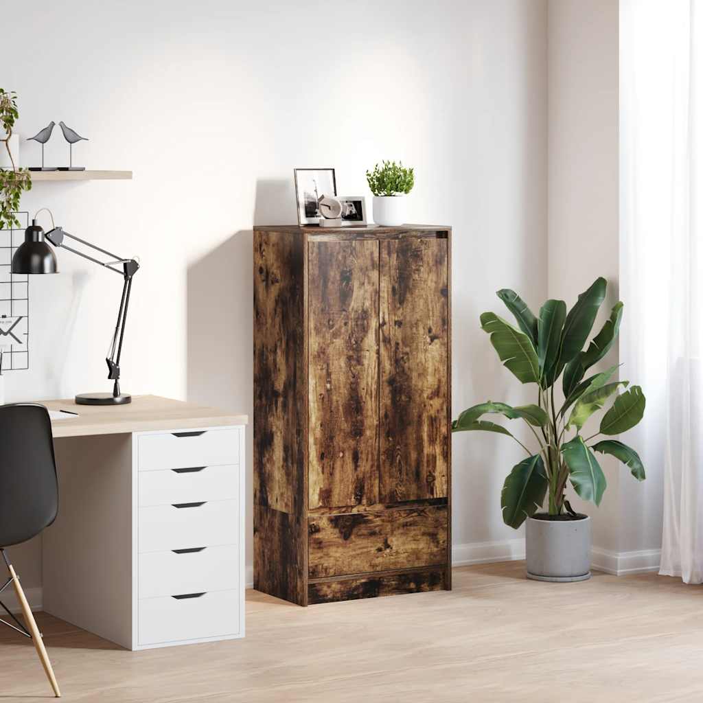 vidaXL Kast met lade 55,5x34x119,5 cm spaanplaat bruin eikenkleurig - Aashly