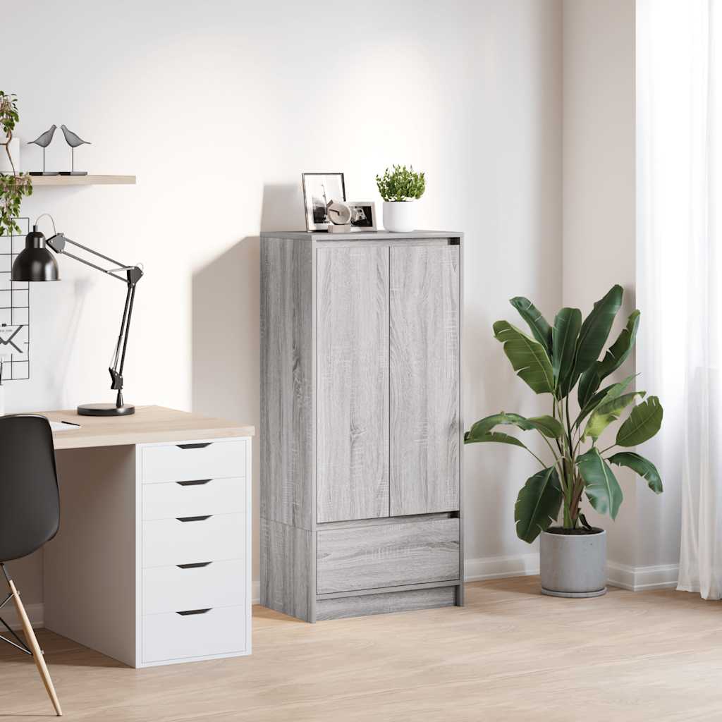 vidaXL Kast met lade 55,5x34x119,5 cm spaanplaat bruin eikenkleurig - Aashly