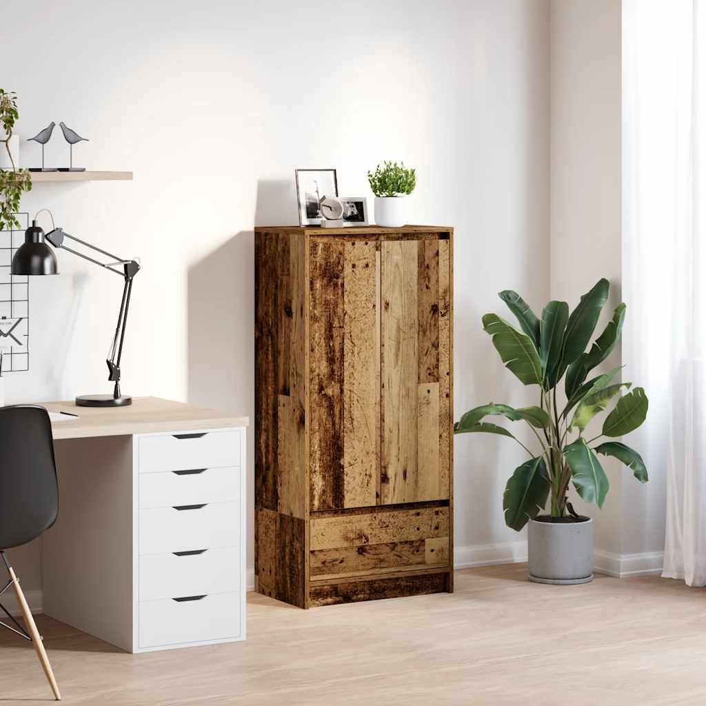 vidaXL Kast met lade 55,5x34x119,5 cm spaanplaat bruin eikenkleurig - Aashly