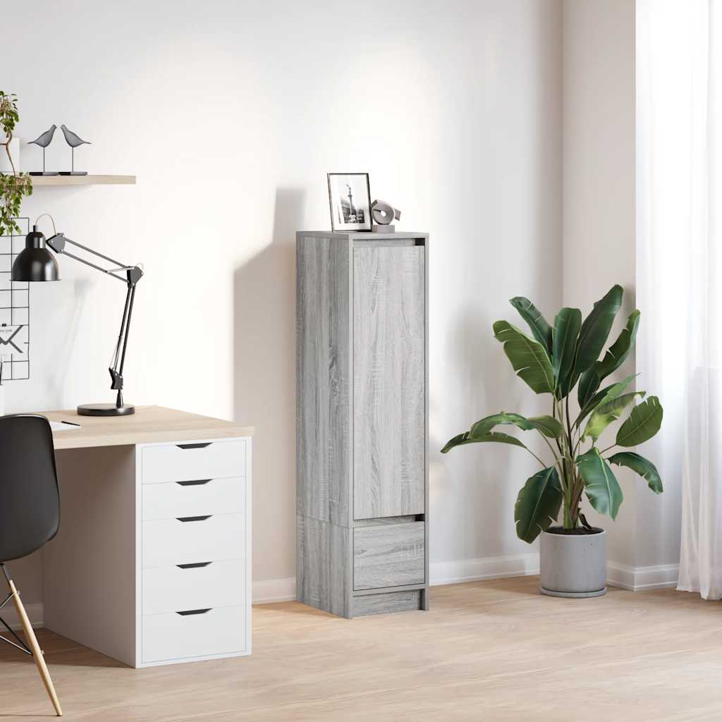 vidaXL Highboard 29,5x34x119,5 cm spaanplaat gerookt eikenkleurig - Aashly