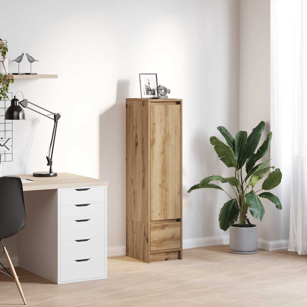 vidaXL Highboard 29,5x34x119,5 cm spaanplaat gerookt eikenkleurig - Aashly