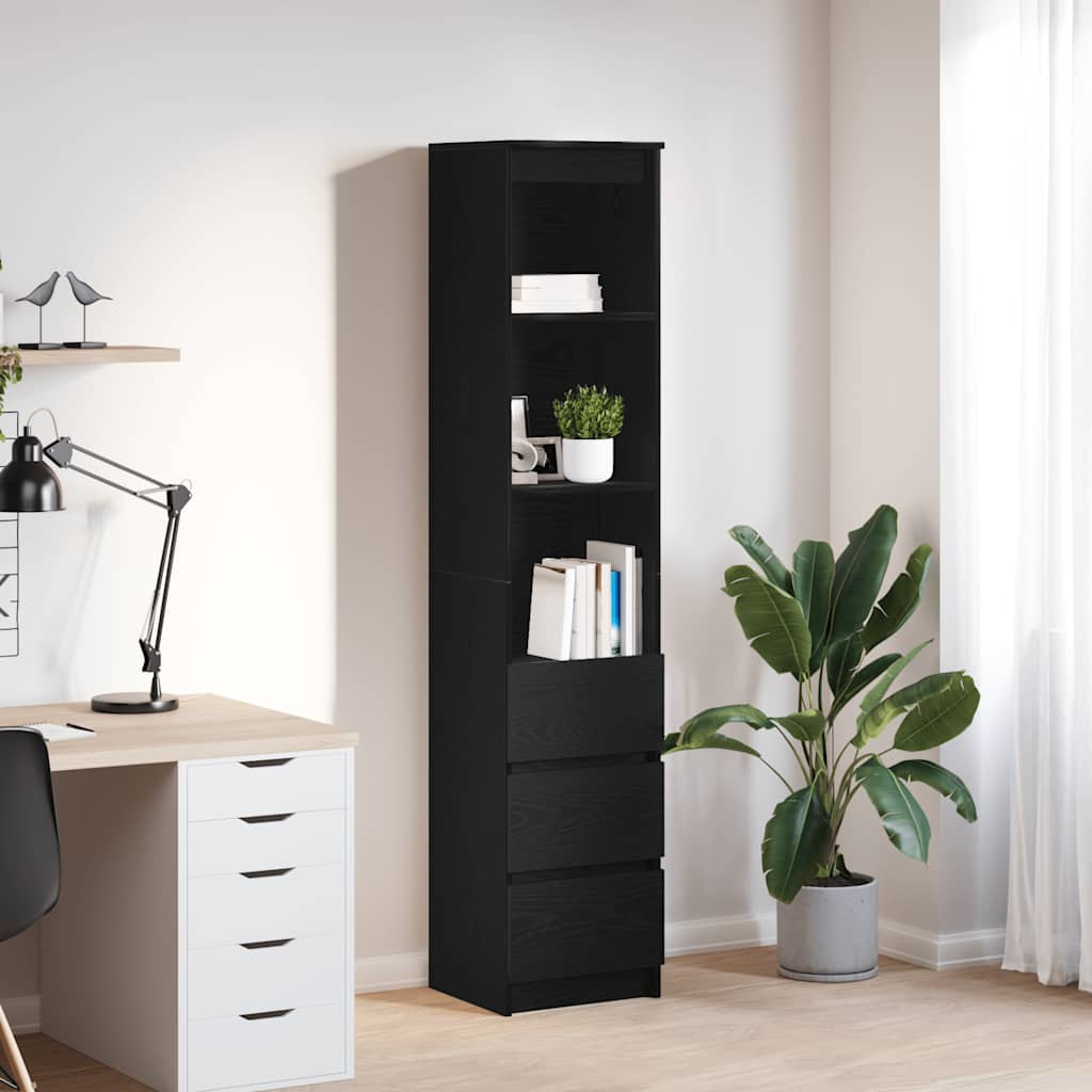 vidaXL Hoge kast 37,5x35x180 cm bewerkt hout oud houtkleurig - Aashly