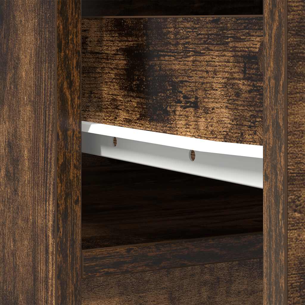 vidaXL Hoge kast 37,5x35x180 cm bewerkt hout oud houtkleurig - Aashly