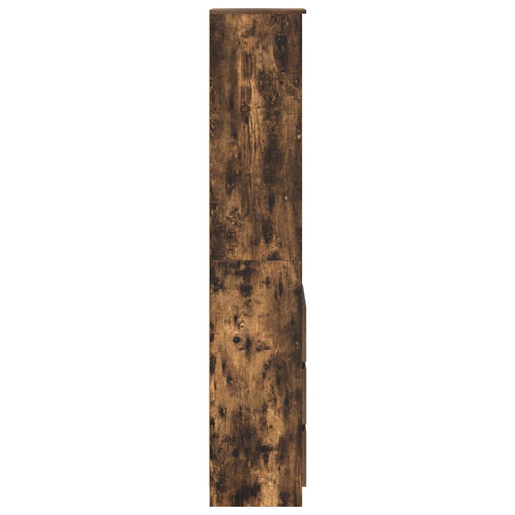 vidaXL Hoge kast 37,5x35x180 cm bewerkt hout oud houtkleurig - Aashly