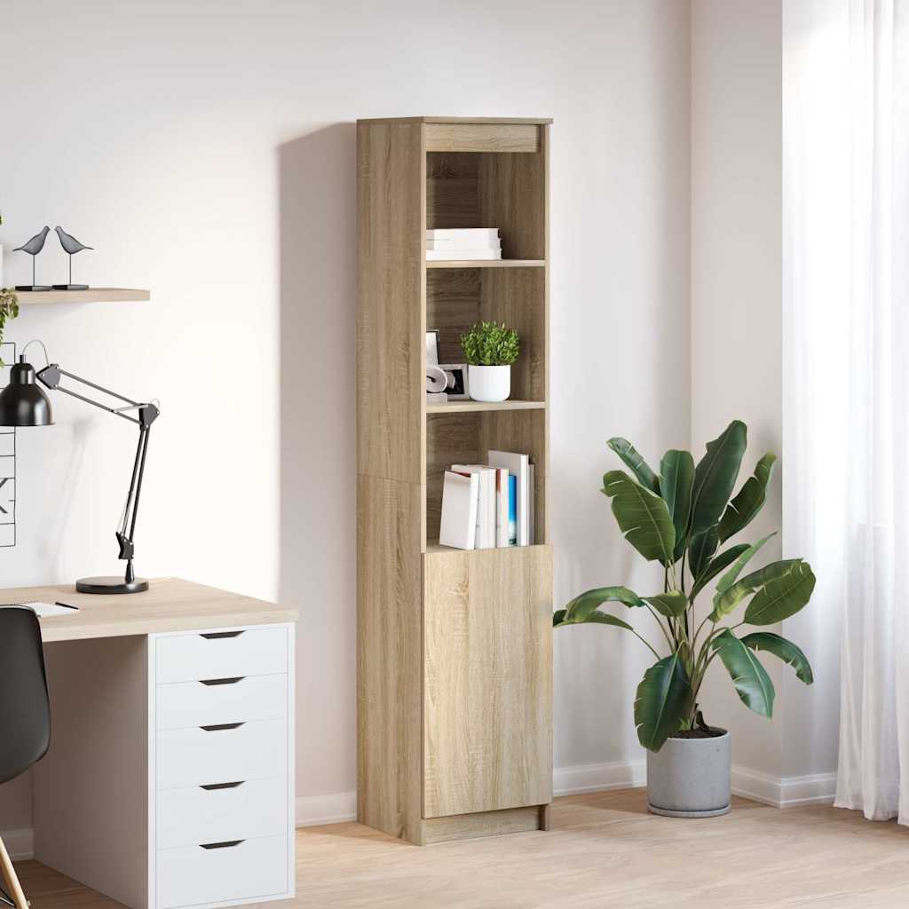 vidaXL Hoge kast 37,5x35x180 cm bewerkt hout oud houtkleurig - Aashly