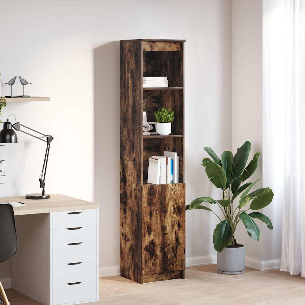 vidaXL Hoge kast 37,5x35x180 cm bewerkt hout oud houtkleurig - Aashly
