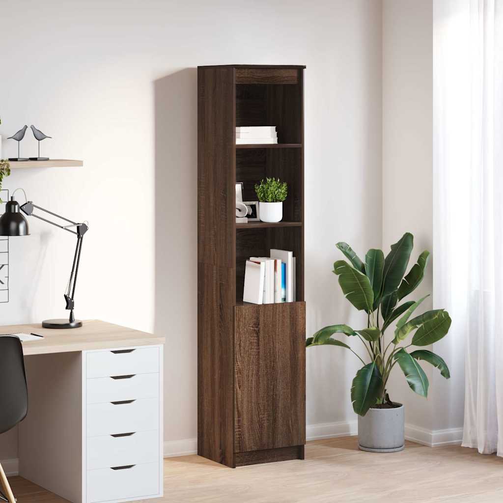 vidaXL Hoge kast 37,5x35x180 cm bewerkt hout oud houtkleurig - Aashly