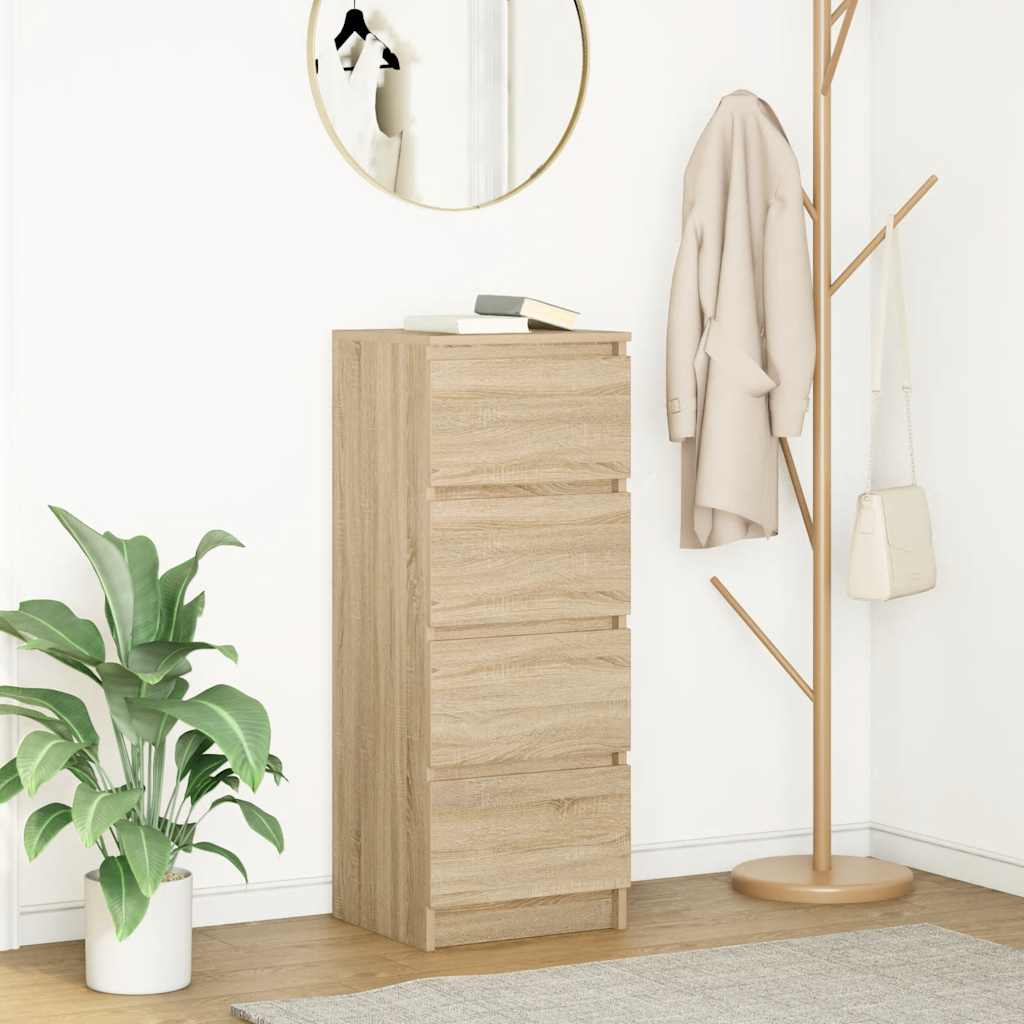 vidaXL Dressoir 37,5x35x99 cm spaanplaat ambachtelijk eikenkleurig - Aashly