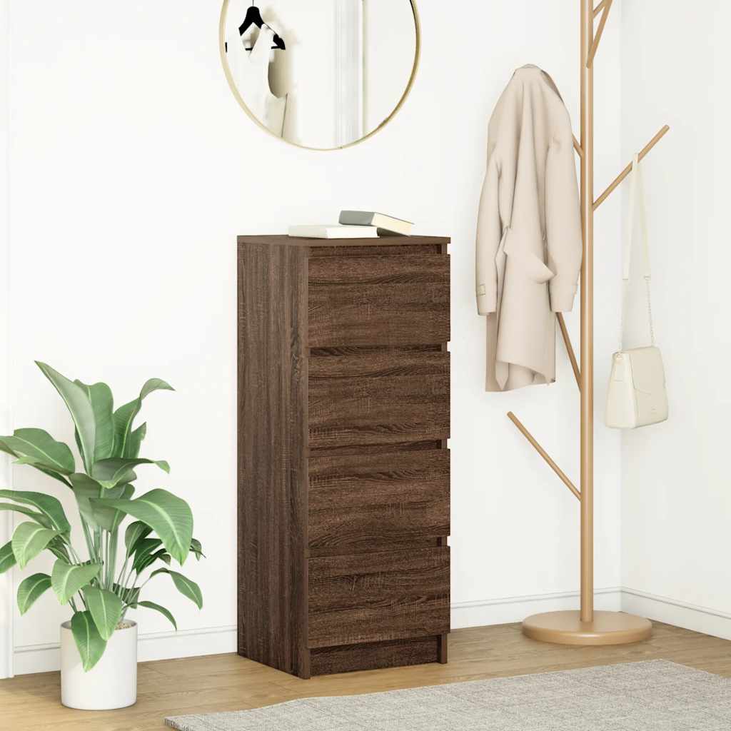 vidaXL Dressoir 37,5x35x99 cm spaanplaat ambachtelijk eikenkleurig - Aashly