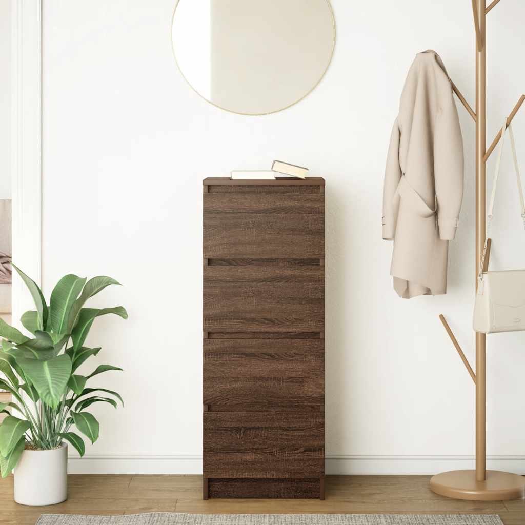 vidaXL Dressoir 37,5x35x99 cm spaanplaat ambachtelijk eikenkleurig - Aashly