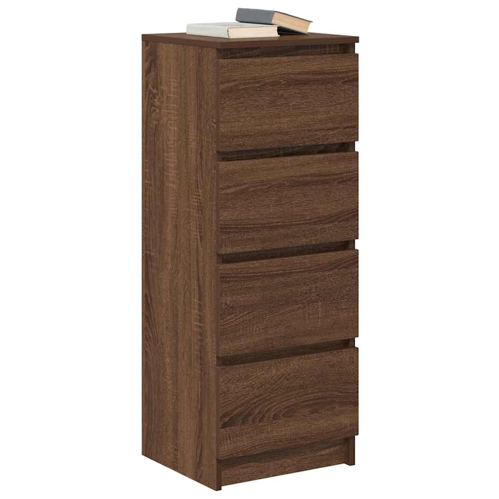 vidaXL Dressoir 37,5x35x99 cm spaanplaat ambachtelijk eikenkleurig - Aashly