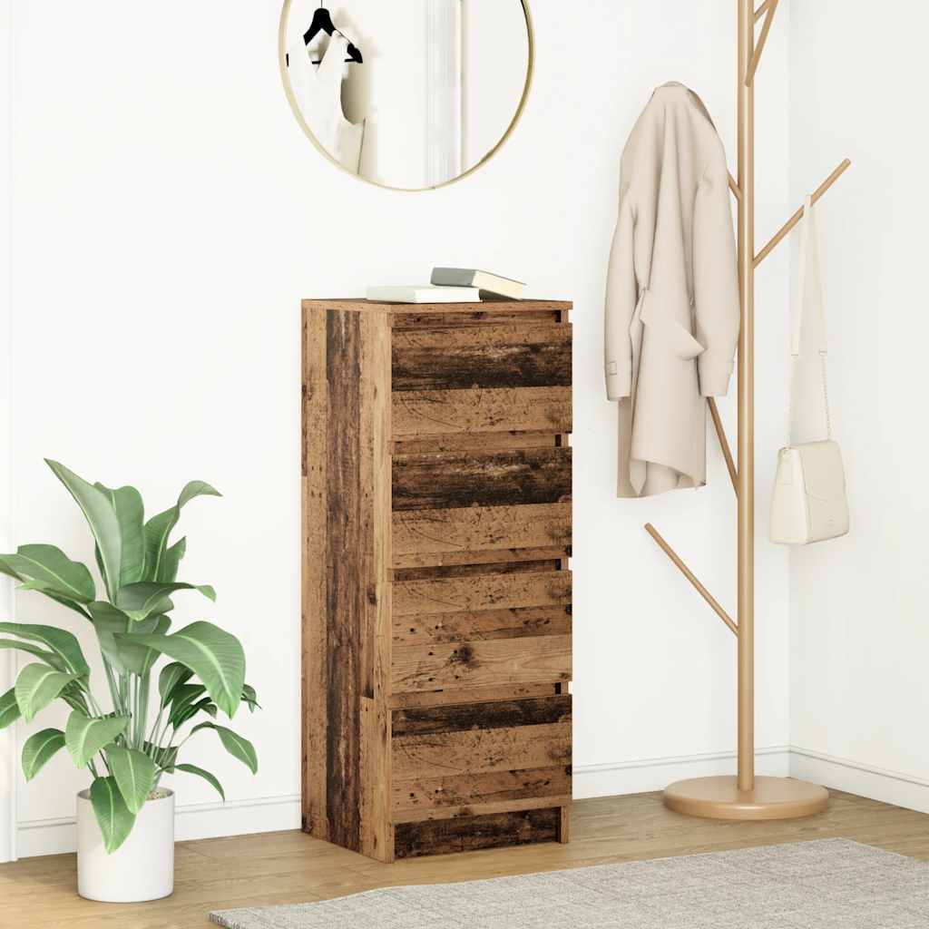 vidaXL Dressoir 37,5x35x99 cm spaanplaat ambachtelijk eikenkleurig - Aashly