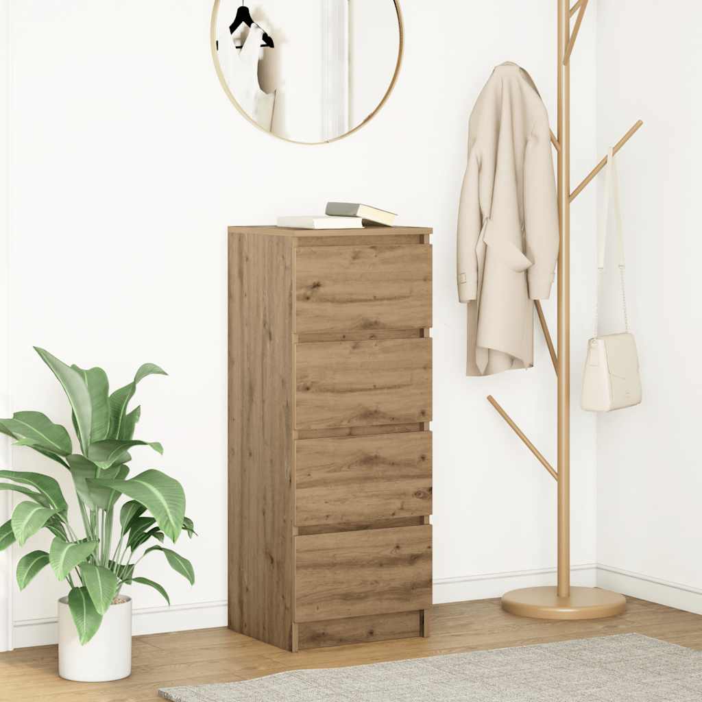 vidaXL Dressoir 37,5x35x99 cm spaanplaat ambachtelijk eikenkleurig - Aashly
