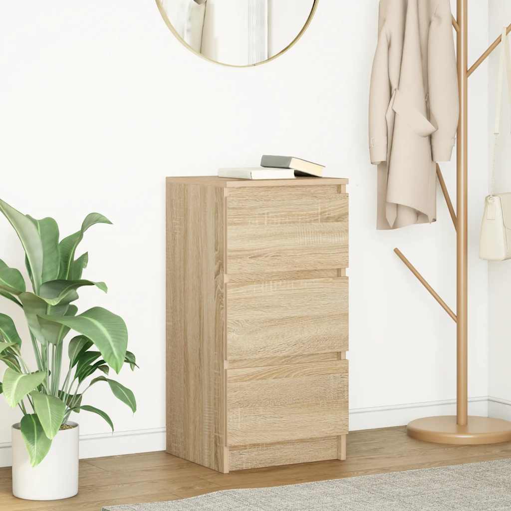 vidaXL Dressoir 37,5x35x76cm bewerkt hout sonoma eikenkleurig - Aashly