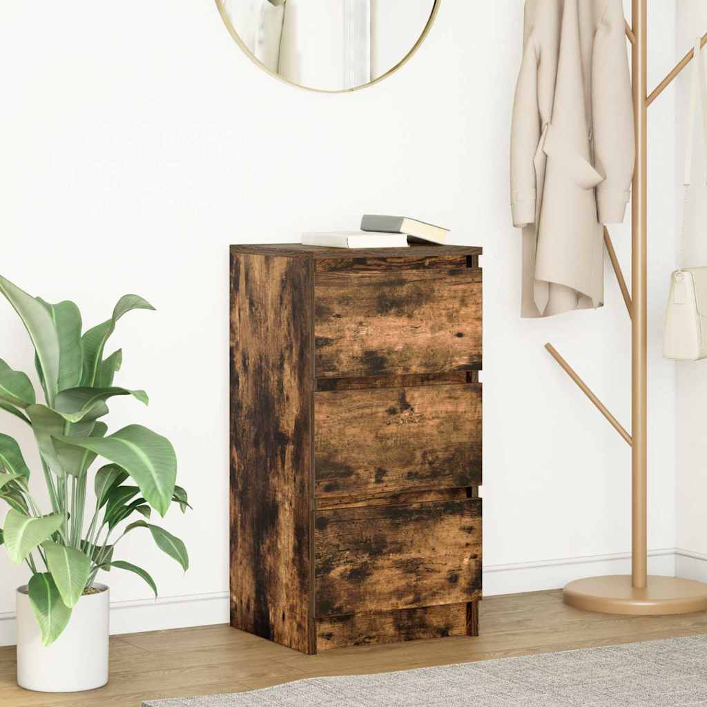 vidaXL Dressoir 37,5x35x76cm bewerkt hout sonoma eikenkleurig - Aashly