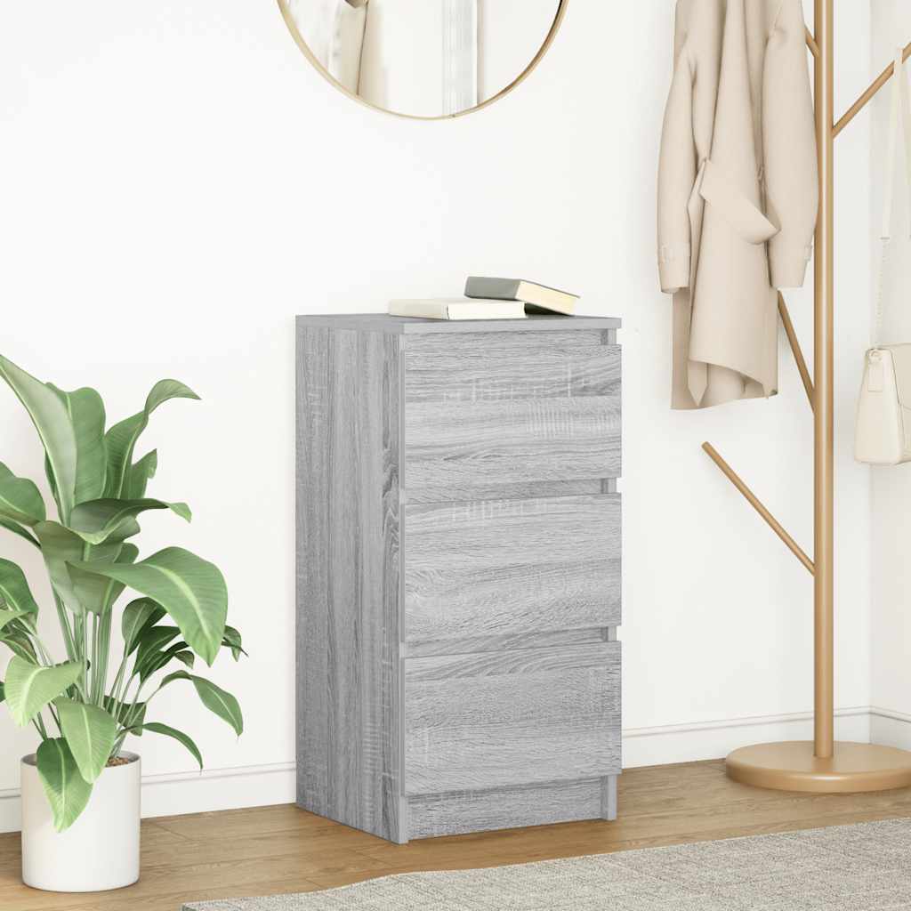 vidaXL Dressoir 37,5x35x76cm bewerkt hout sonoma eikenkleurig - Aashly
