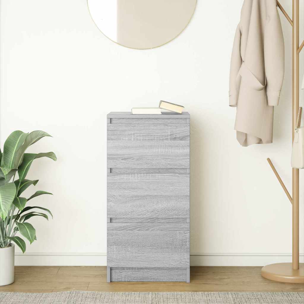 vidaXL Dressoir 37,5x35x76cm bewerkt hout sonoma eikenkleurig - Aashly