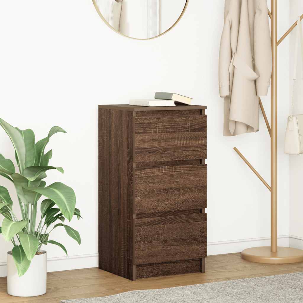 vidaXL Dressoir 37,5x35x76cm bewerkt hout sonoma eikenkleurig - Aashly