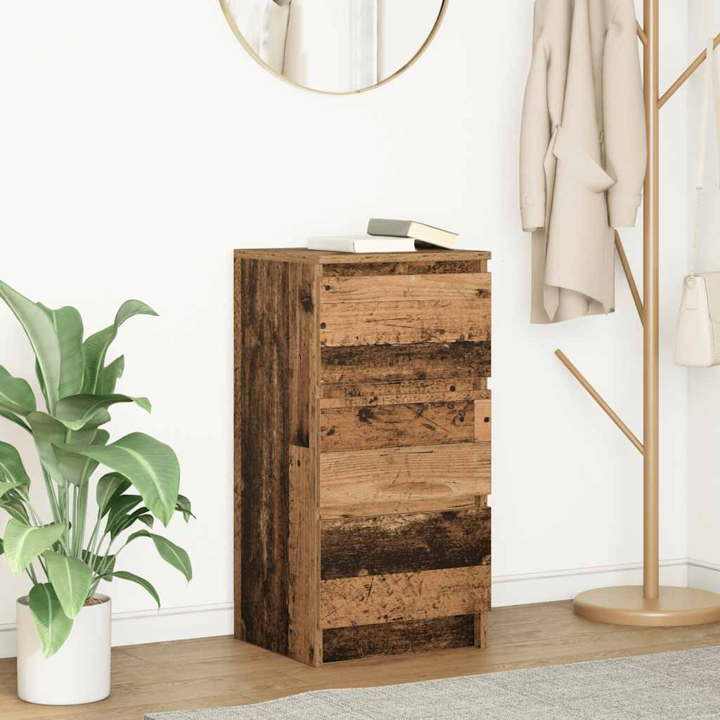 vidaXL Dressoir 37,5x35x76cm bewerkt hout sonoma eikenkleurig - Aashly